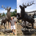 Estatuas de jardinería del jardín estatua de alces de metal carft de bronce